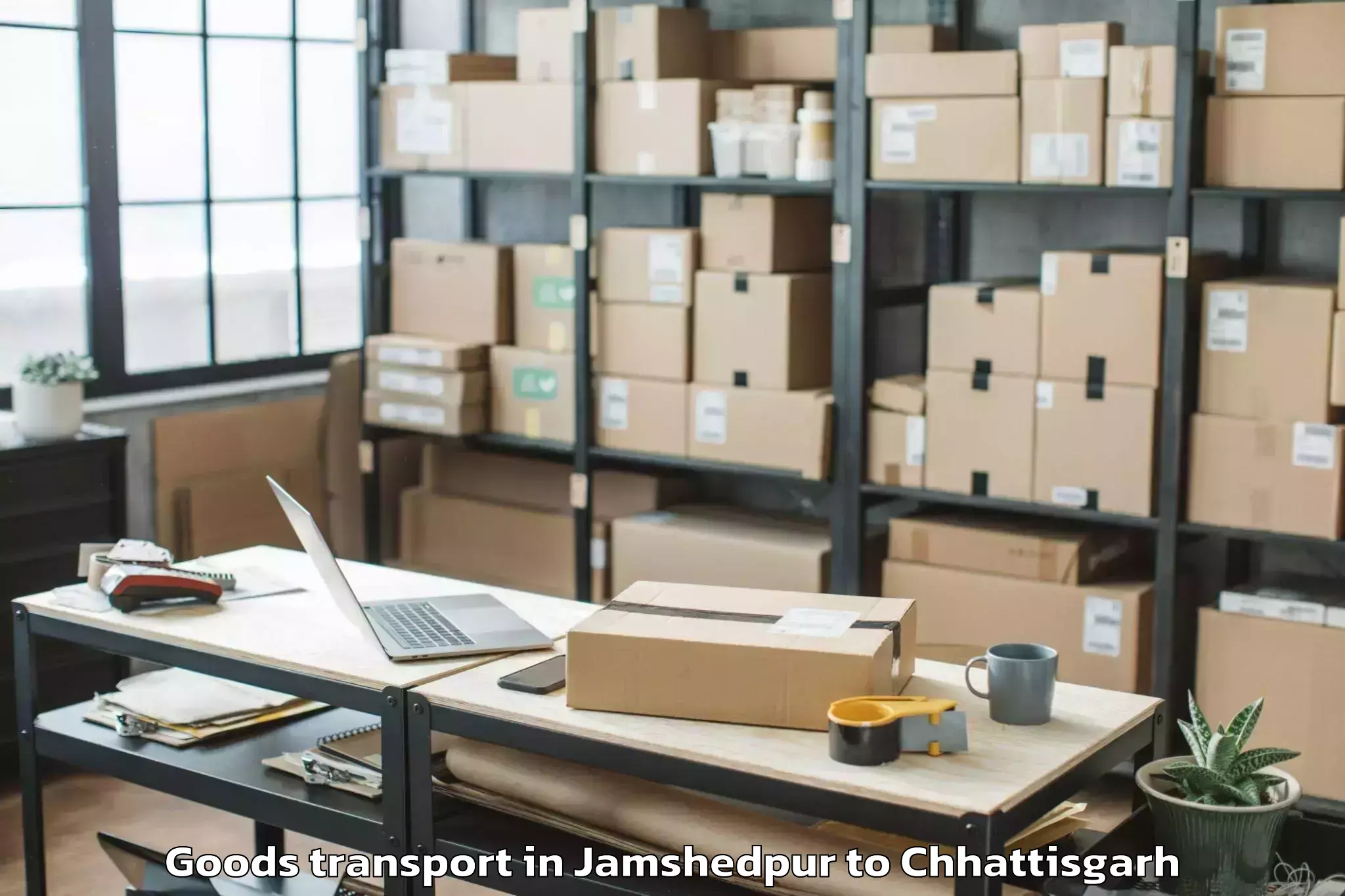 Leading Jamshedpur to Sarguja University Ambikapur Goods Transport Provider